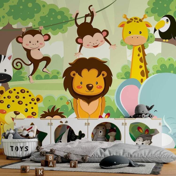 Papel de Parede Animais Baby na Floresta MP