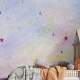 Papel de Parede Gliter Estrelas Coloridas 3D