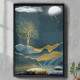 Quadro Decorativo Abstrato �rvore Minimalista Tons Dourado