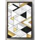 Quadro Decorativo Geom�trico 3D Preto Branco e Dourado