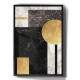 Quadro Decorativo Geom�trico M�rmore Dourado Marrom e Branco