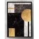 Quadro Decorativo Geom�trico M�rmore Dourado Marrom e Branco