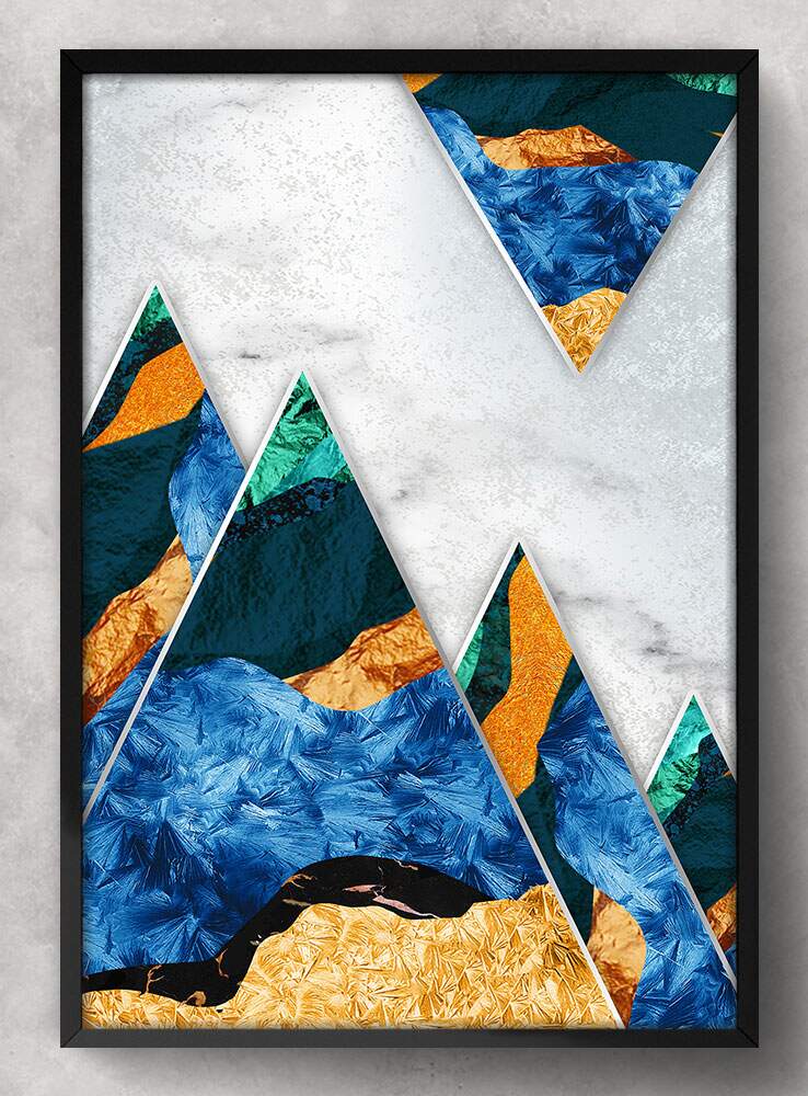 Quadro Decorativo Montanhas Coloridas em M�rmore