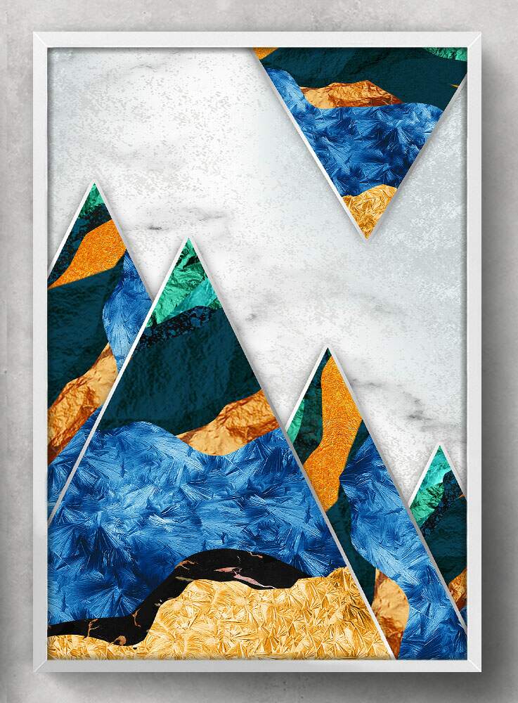 Quadro Decorativo Montanhas Coloridas em M�rmore