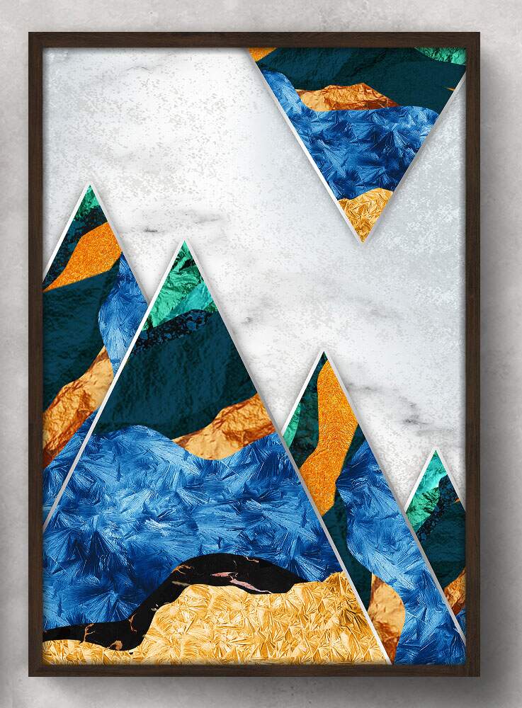 Quadro Decorativo Montanhas Coloridas em M�rmore