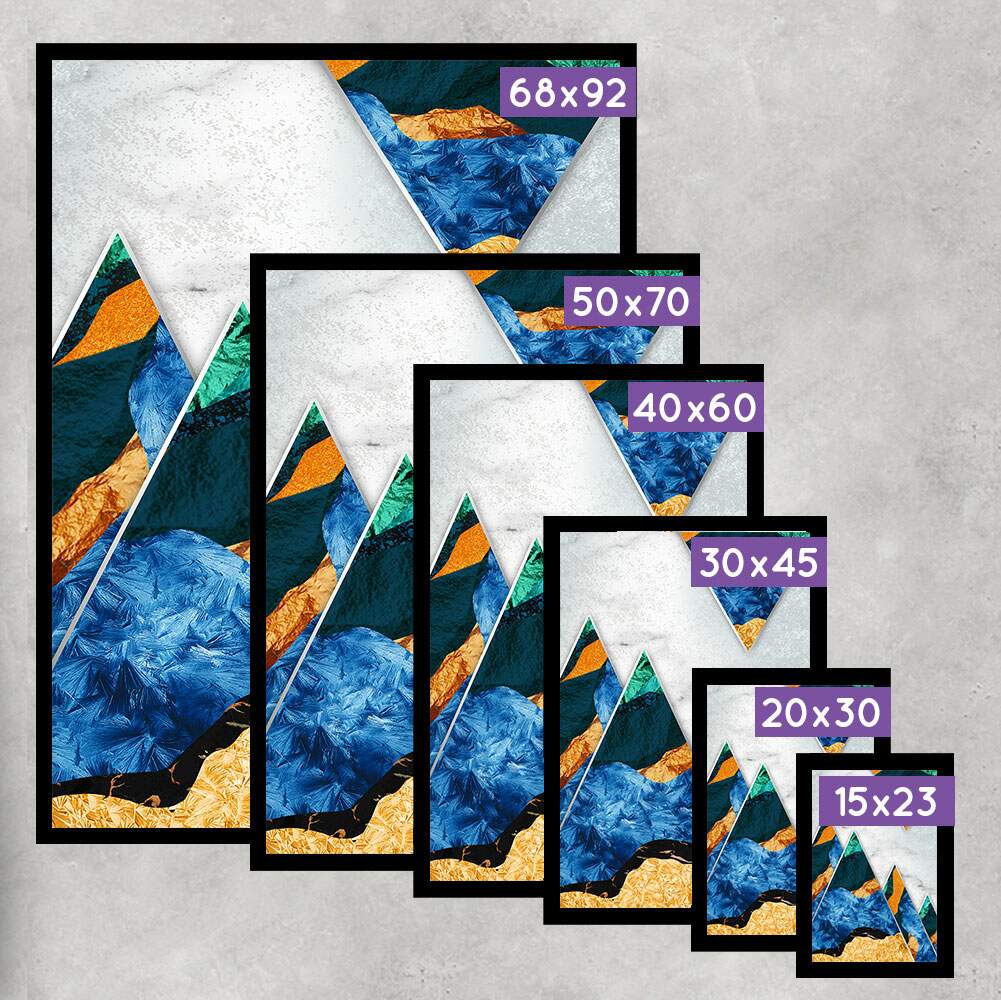 Quadro Decorativo Montanhas Coloridas em M�rmore