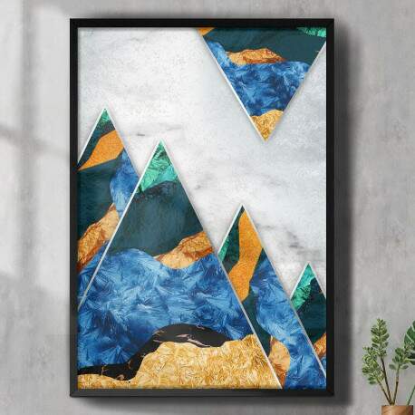 Quadro Decorativo Montanhas Coloridas em Mrmore