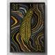 Quadro Decorativo M�rmore Minimalista Folha Dourada