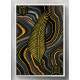 Quadro Decorativo M�rmore Minimalista Folha Dourada