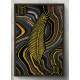Quadro Decorativo M�rmore Minimalista Folha Dourada