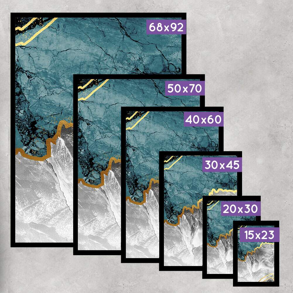 Quadro Decorativo M�rmore Minimalista Verde Ouro e Branco