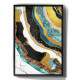 Quadro Decorativo M�rmore Minimalista Ouro Azul e Preto