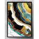 Quadro Decorativo M�rmore Minimalista Ouro Azul e Preto