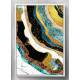 Quadro Decorativo M�rmore Minimalista Ouro Azul e Preto
