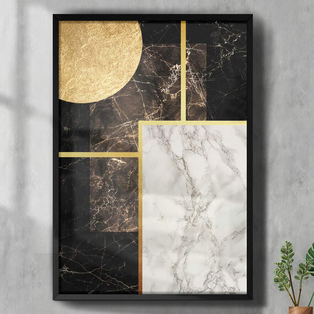 Quadro Decorativo Abstrato Mrmore Lua Minimalista