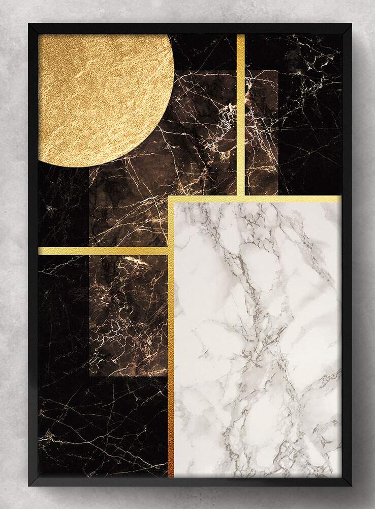 Quadro Decorativo Abstrato M�rmore Lua Minimalista