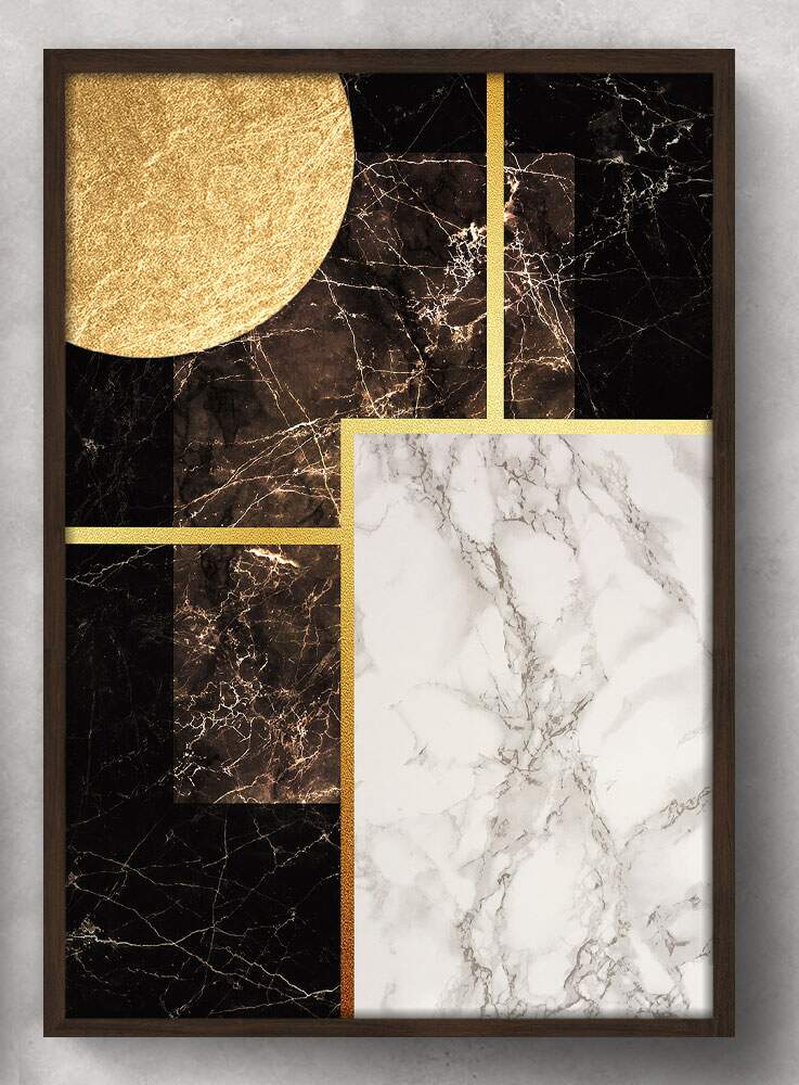 Quadro Decorativo Abstrato M�rmore Lua Minimalista