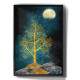 Quadro Decorativo Abstrato �rvore Dourada Sobre a Luz da Lua