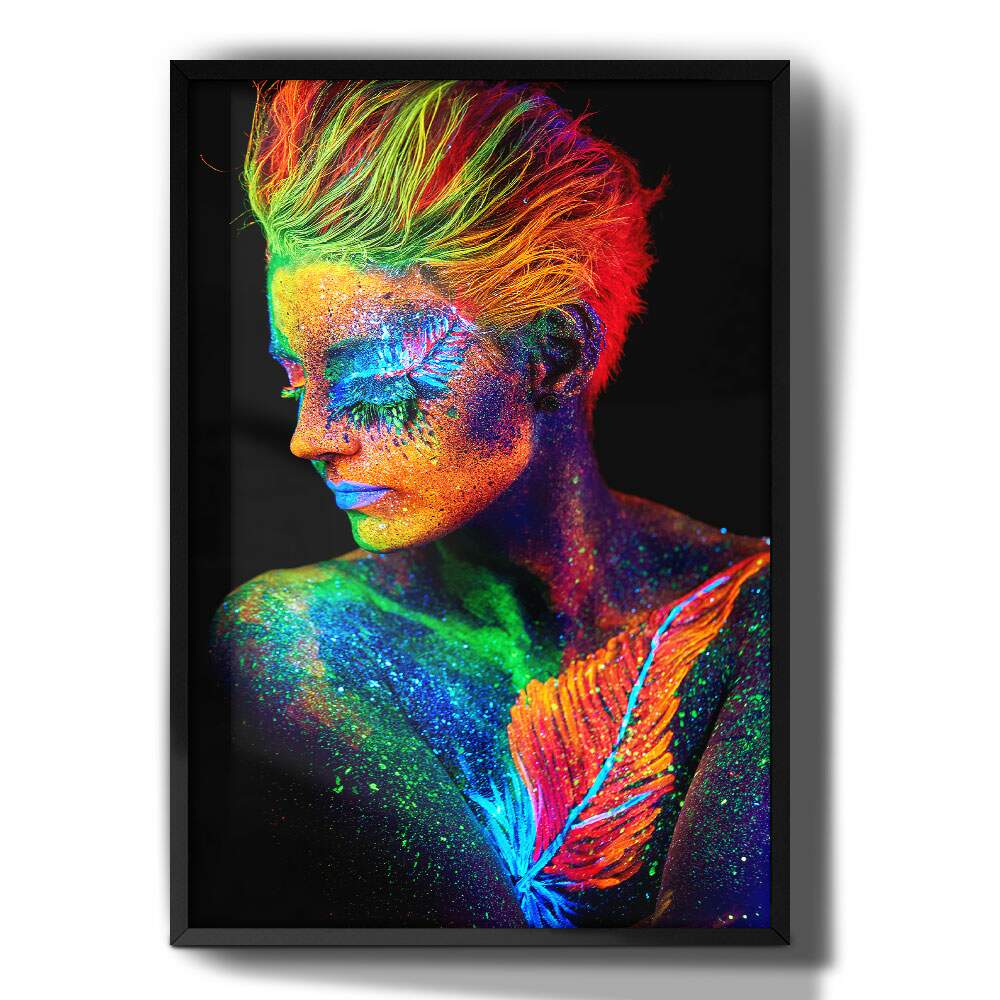 Quadro Decorativo Abstrato Pintura Mulher Colorida