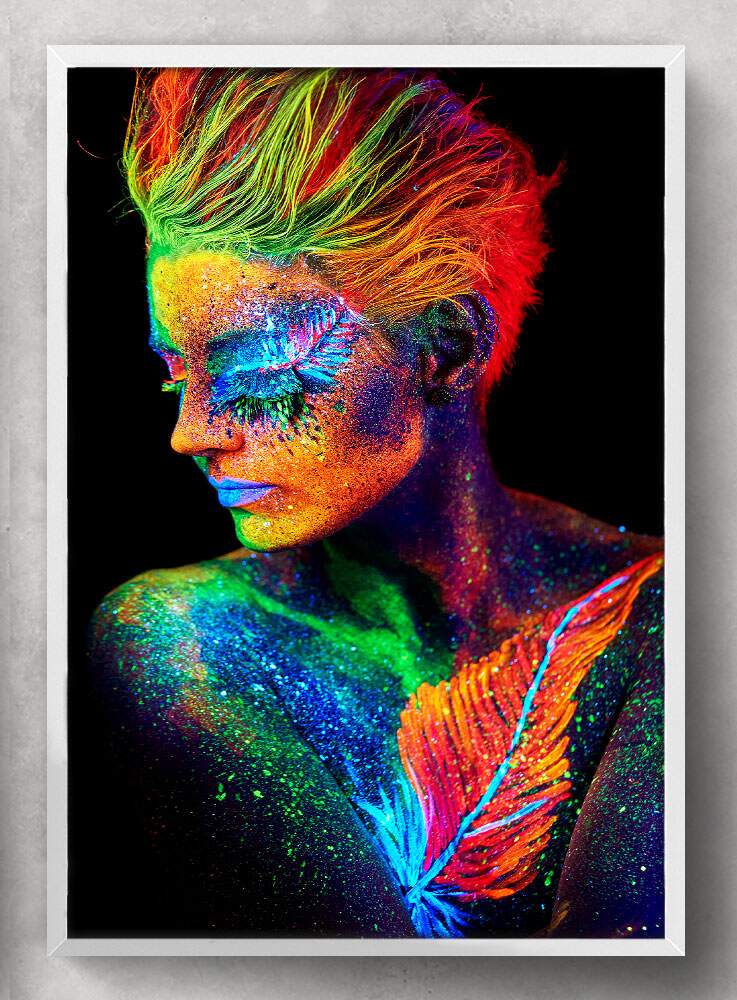 Quadro Decorativo Abstrato Pintura Mulher Colorida