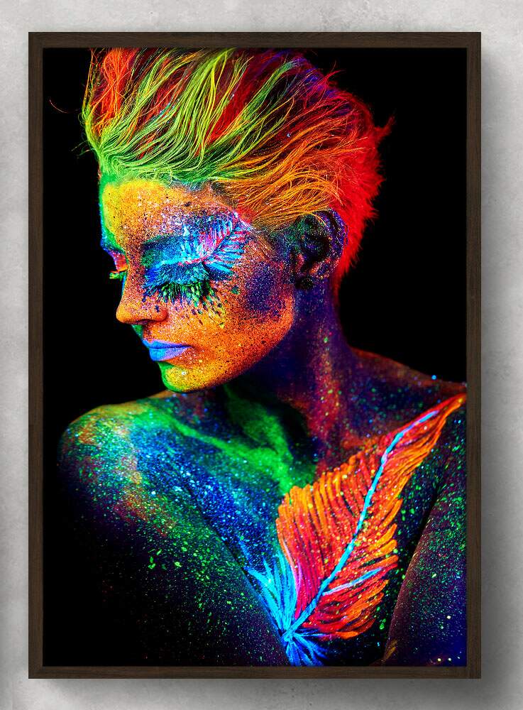 Quadro Decorativo Abstrato Pintura Mulher Colorida