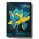 Quadro Decorativo Abstrato Azul e Dourado