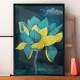 Quadro Decorativo Abstrato Azul e Dourado