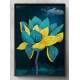 Quadro Decorativo Abstrato Azul e Dourado