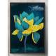 Quadro Decorativo Abstrato Azul e Dourado