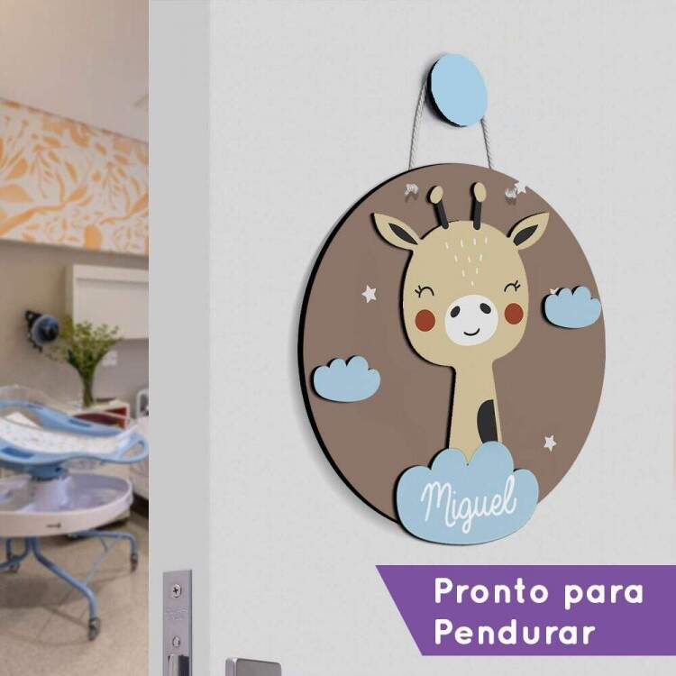 Enfeite de Porta Maternidade Girafa Baby