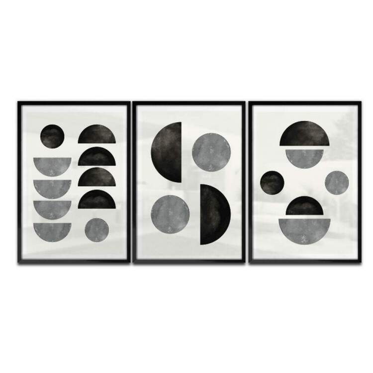 Kit 3 Quadros Decorativos Geomtrico Arte Moderna 02