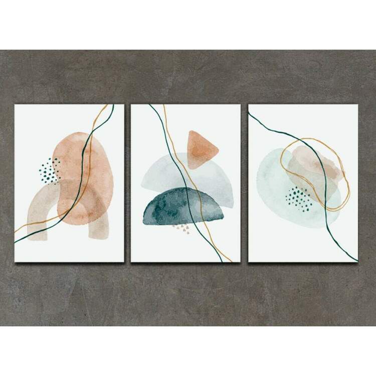 Kit 3 Quadros Decorativos Geomtrico Arte Moderna 04