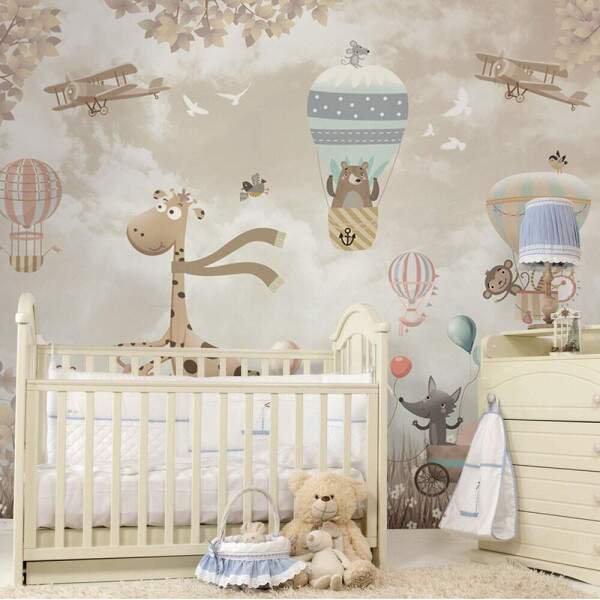 Papel de Parede Animas Baby de Bicicleta e Bales MP