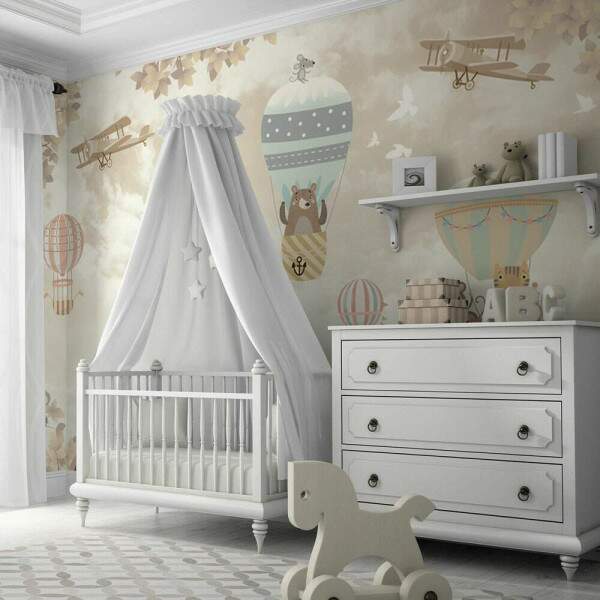 Papel de Parede Animas Baby de Bicicleta e Bales MP