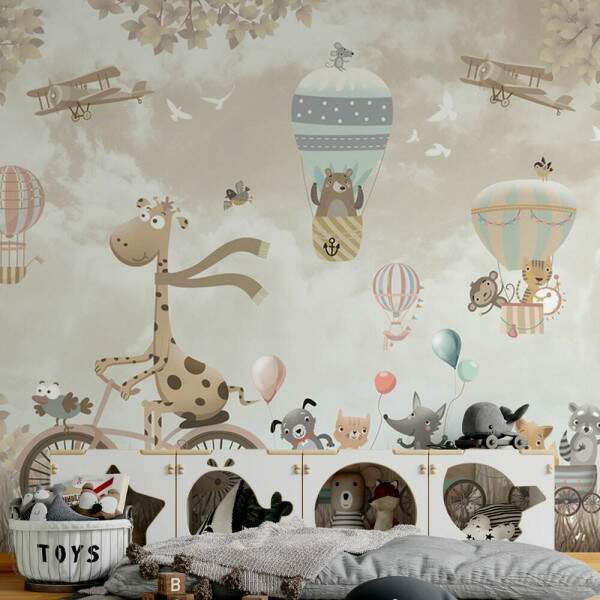 Papel de Parede Animas Baby de Bicicleta e Bales MP