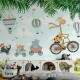 Papel de Parede Animas Baby de Bicicleta com Folhas MP