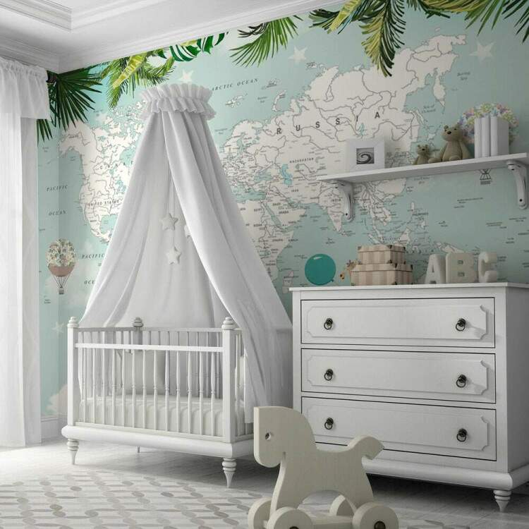 Papel de Parede Animas Baby na Bicicleta no Mapa-Mndi MP
