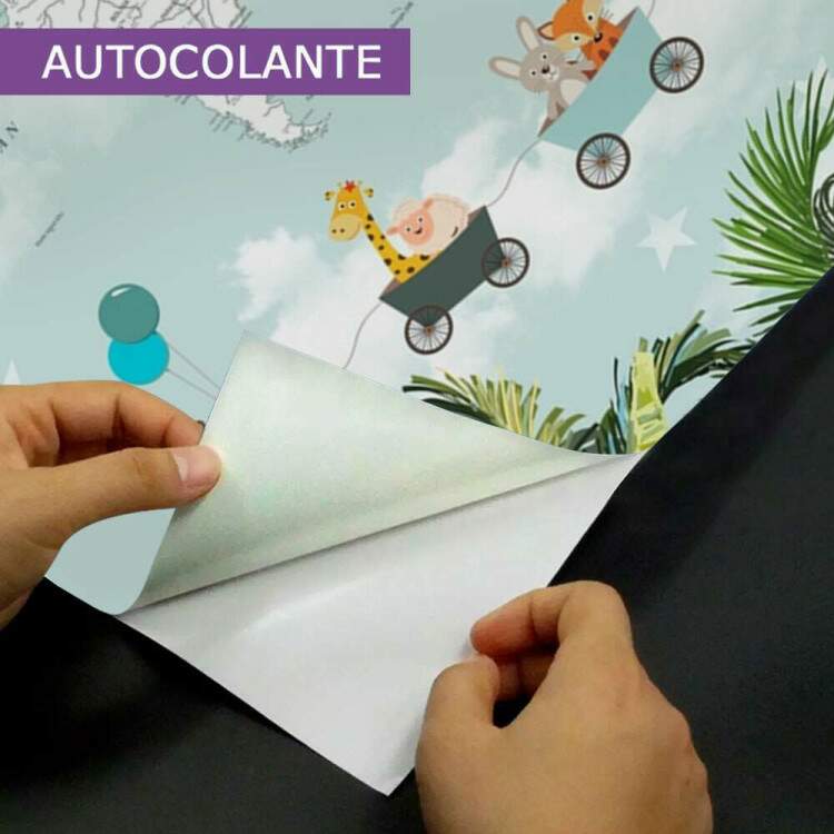 Papel de Parede Animas Baby na Bicicleta no Mapa-Mndi MP