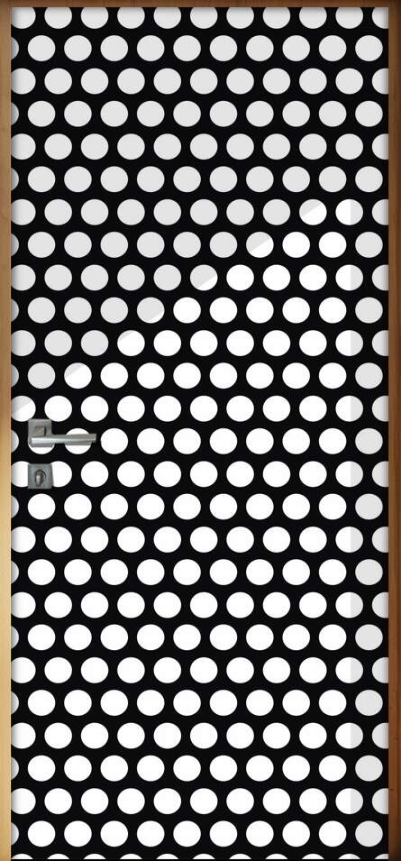 Adesivo para Porta Poa Preto com Bolinhas Branco