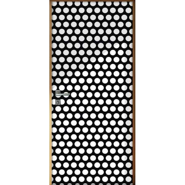Adesivo para Porta Poa Preto com Bolinhas Branco
