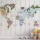 Papel de Parede Mapa-m�ndi com �rvores e Animais MP