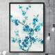 Quadro Decorativo Flores Azul Aquarela