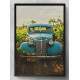 Quadro Decorativo Carro Antigo Azul na Fazenda