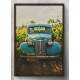 Quadro Decorativo Carro Antigo Azul na Fazenda