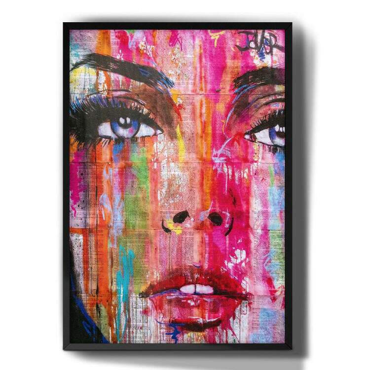 Quadro Decorativo Abstrato Colorido Face da Mulher