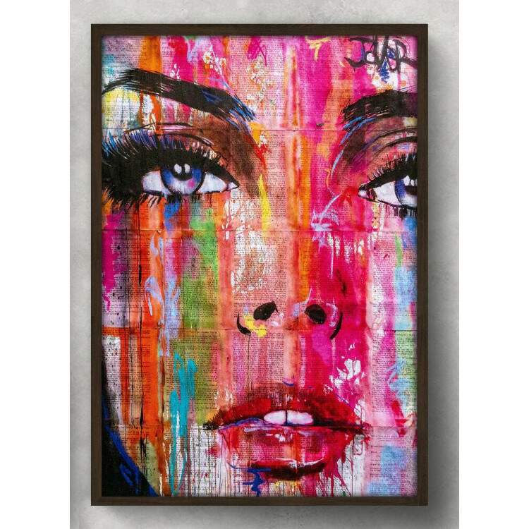 Quadro Decorativo Abstrato Colorido Face da Mulher