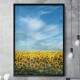 Quadro Decorativo Planta��o de Girassol e C�u Azul