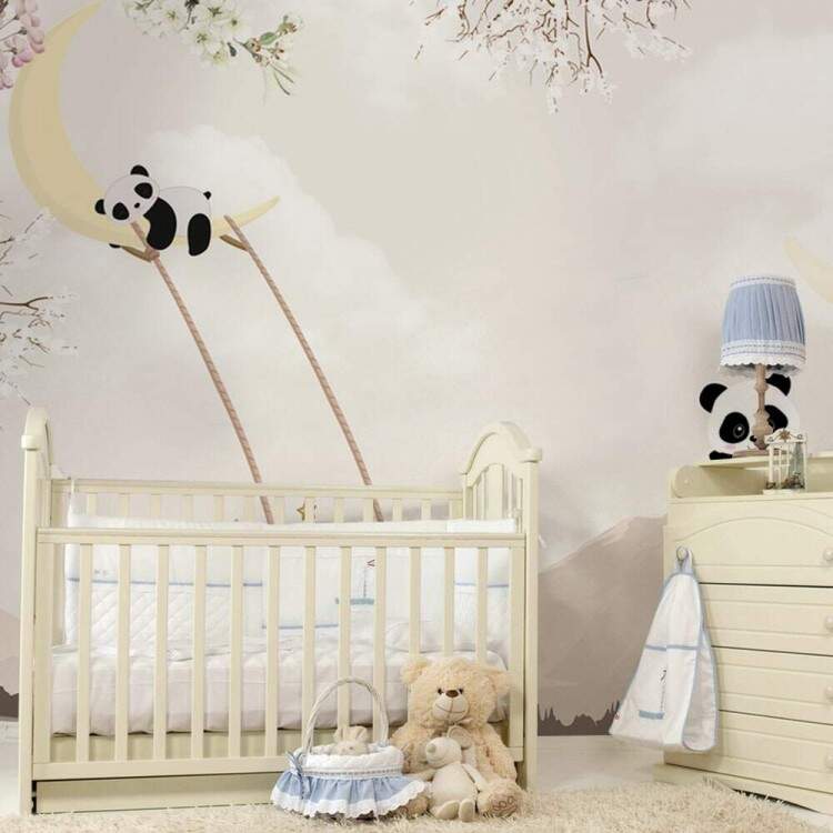 Papel de Parede Panda Baby na Lua MP