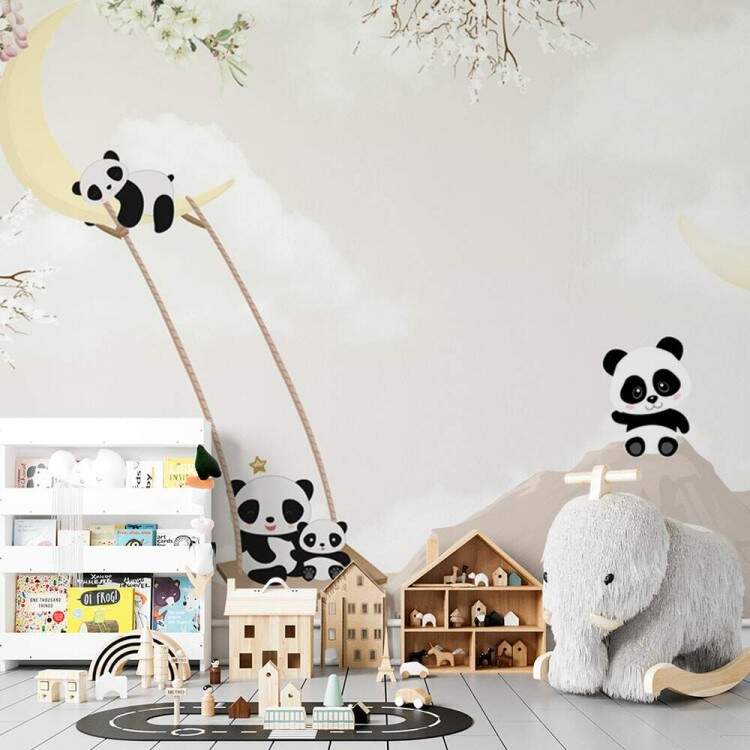 Papel de Parede Panda Baby na Lua MP