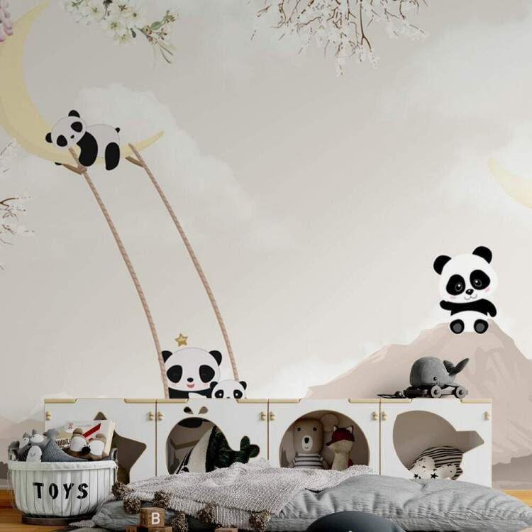 Papel de Parede Panda Baby na Lua MP